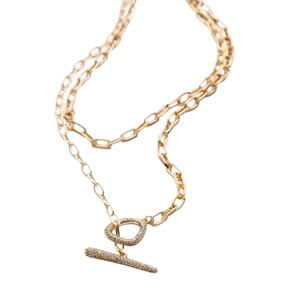 Mint Velvet Gold Tone Pave Layered Necklace